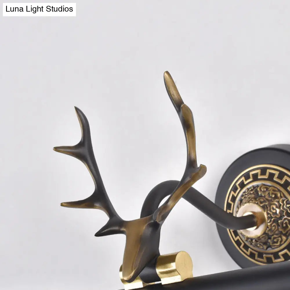 Rotatable Led Tube Vanity Light With Rustic Antler Design - Perfect For Bathroom