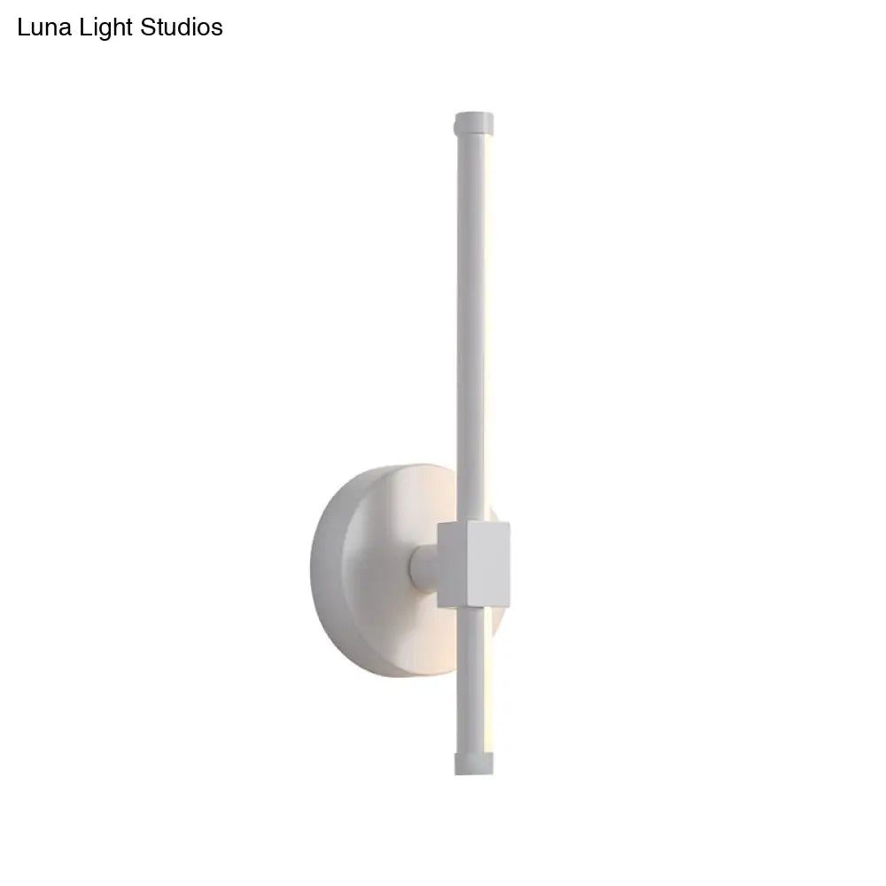 Rotatable Led Wall Sconce With Acrylic Bar - Black/White Warm/White Light