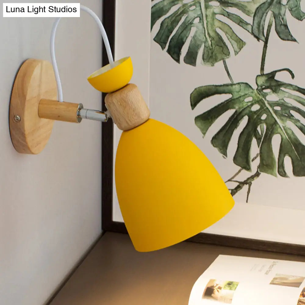 Rotatable Macaron Dome Metal Wall Sconce Light With 1 Head For Restaurant Stairs
