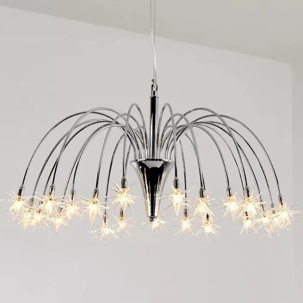 Silver Finish Firework Pendant Chandelier - Metal Romantic Pretty Ideal For Dining Room 21 /