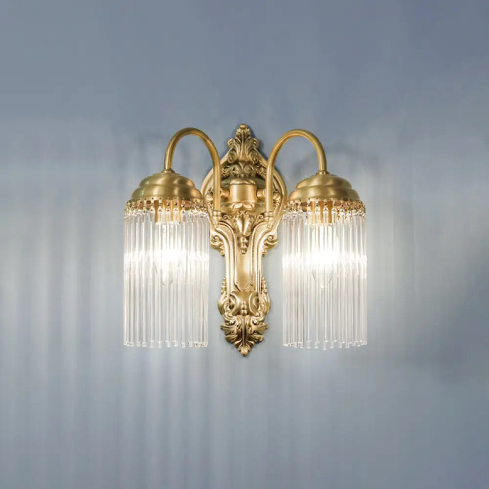 Simple Crystal Rod Wall Mount Light - Gold Sconce For Corridor 2 /