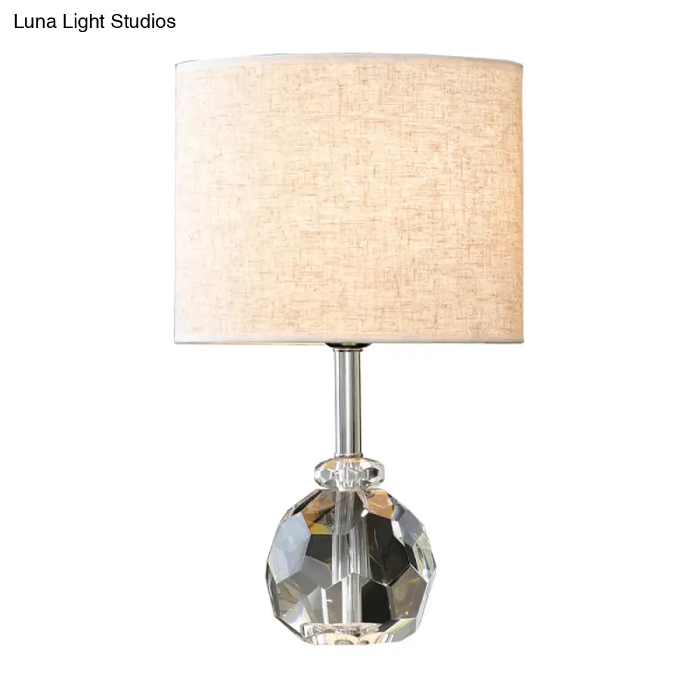 Simple Grey Nightstand Lamp With Prismatic Optical Crystal - Ideal For Living Rooms!