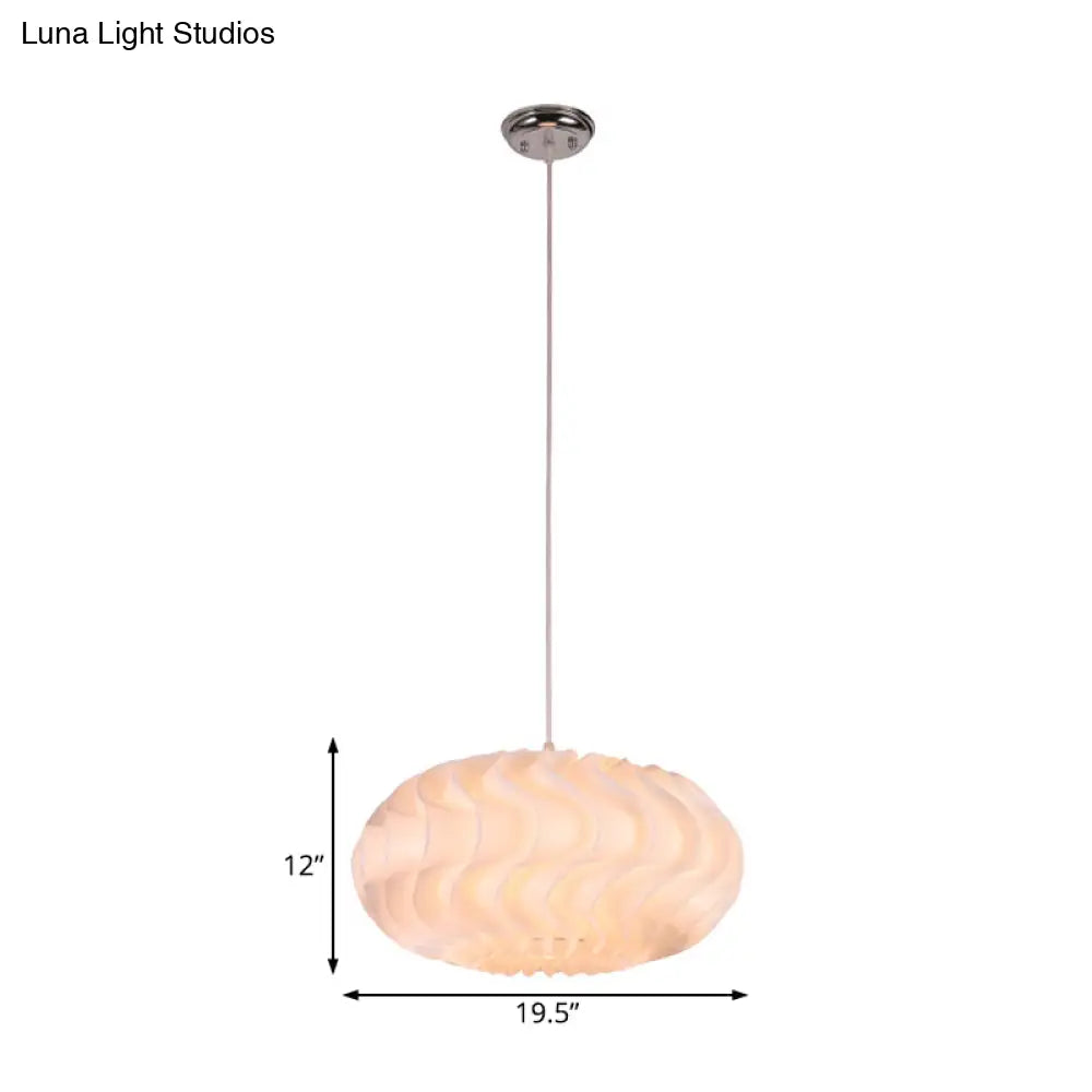Simple Style Acrylic Meringue Pendant Light - 1 White Ceiling 14’/16’/19.5’ Wide