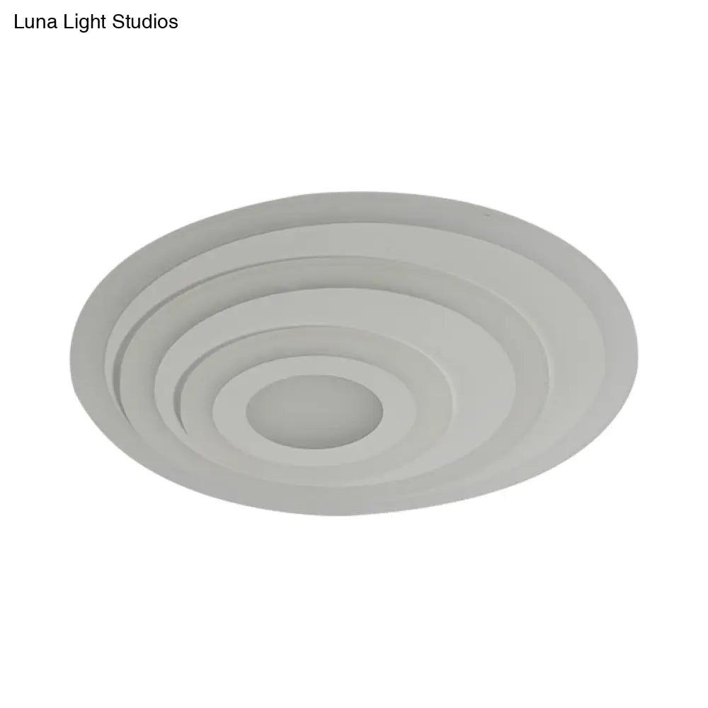 Simple White Led Flush Ceiling Light - 19.5’/31.5’/39’ Wide Warm/White