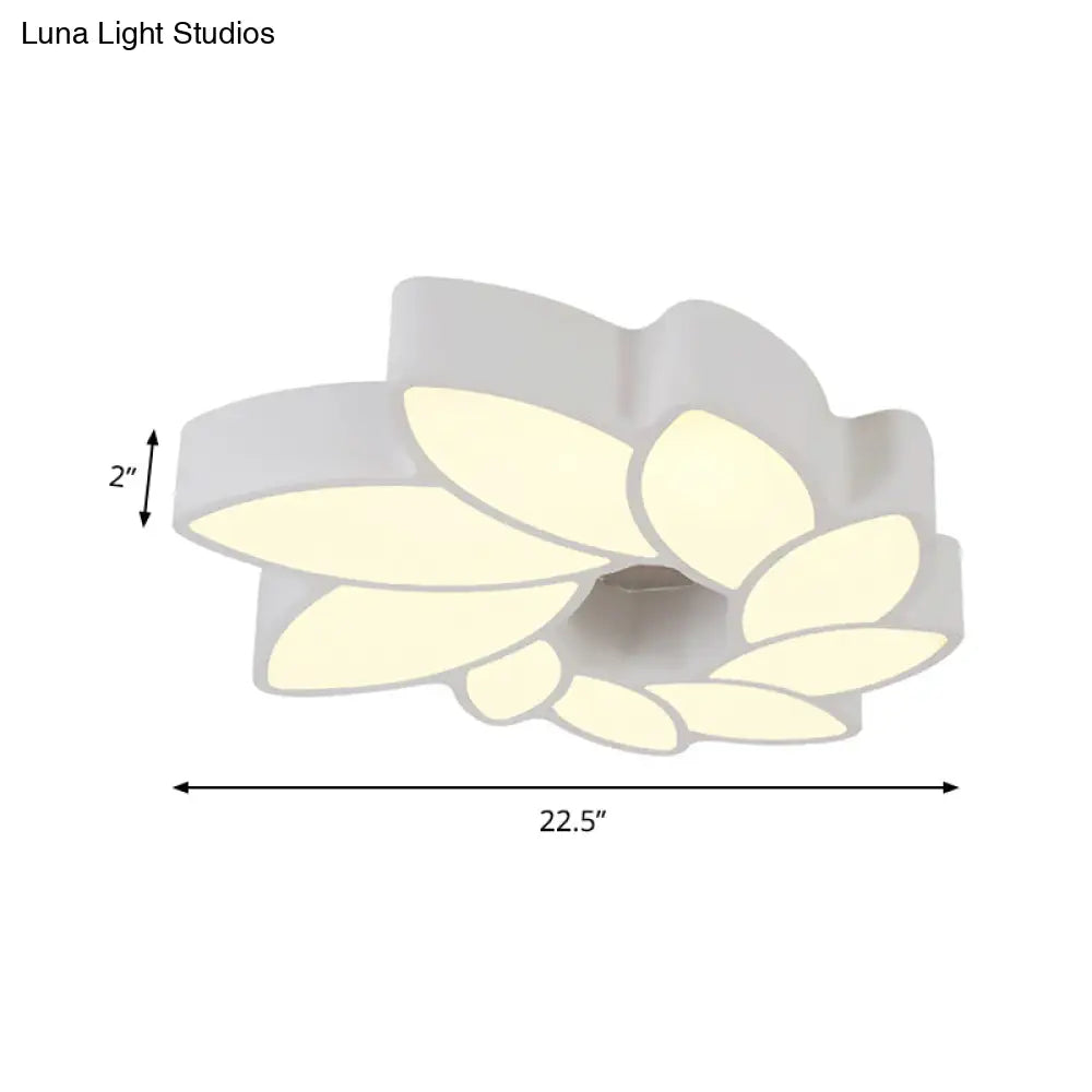 Simplicity Acrylic Floral Ceiling Light - 22.5’/31.5’ Wide Flush Mount Fixture For Living Room