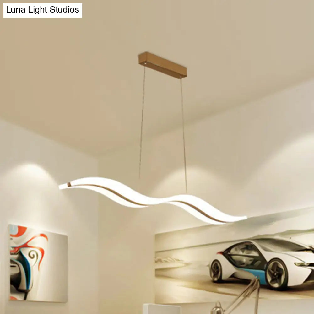 Sleek Acrylic Led Pendant Light Fixture - Island Lighting For Chic Dining Ambiance