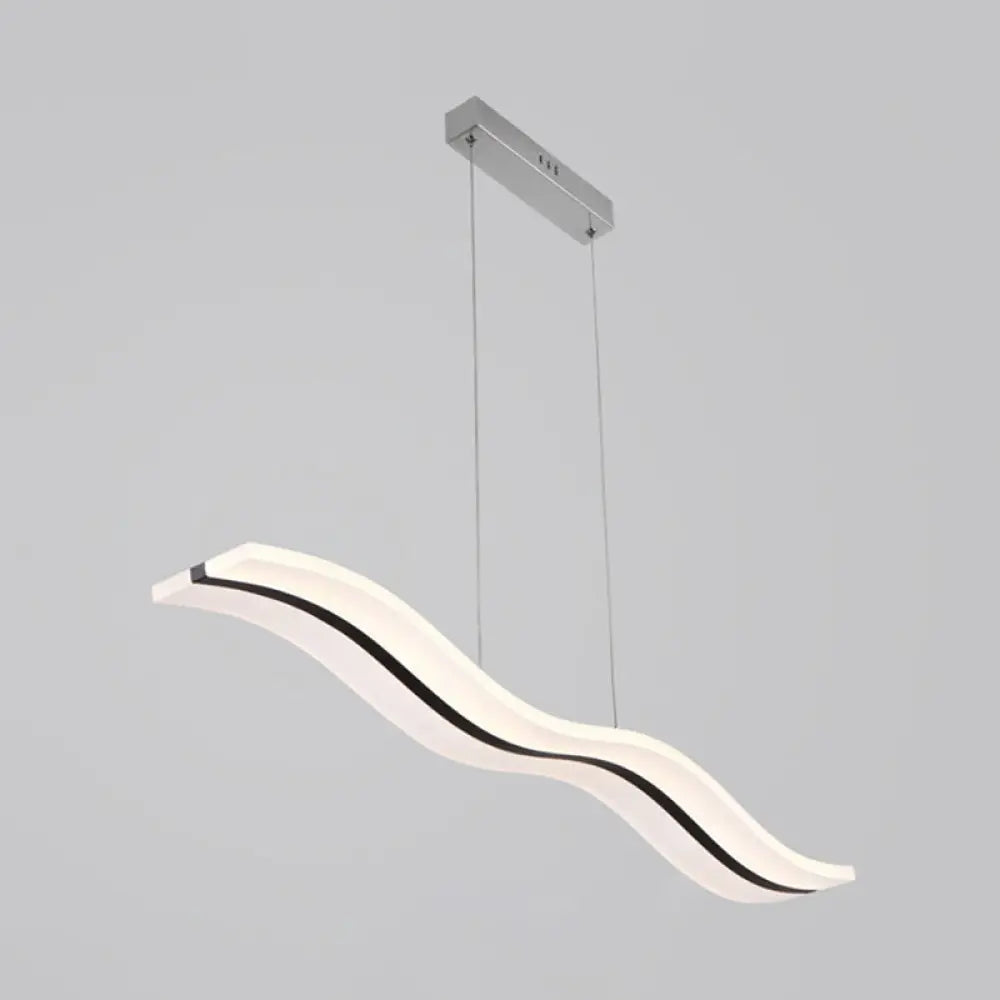 Sleek Acrylic Led Pendant Light Fixture - Island Lighting For Chic Dining Ambiance White / Third