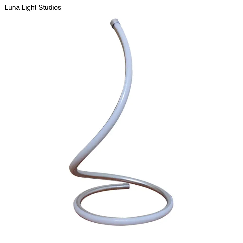 Sleek Curved Led Night Table Lamp In Gold/Silver With Minimalist Acrylic Design White/Warm Light