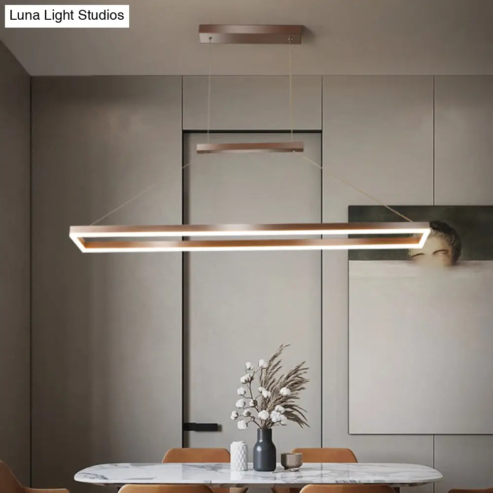Sleek Metal Island Ceiling Led Pendant Light For Dining Room - Simplicity And Style