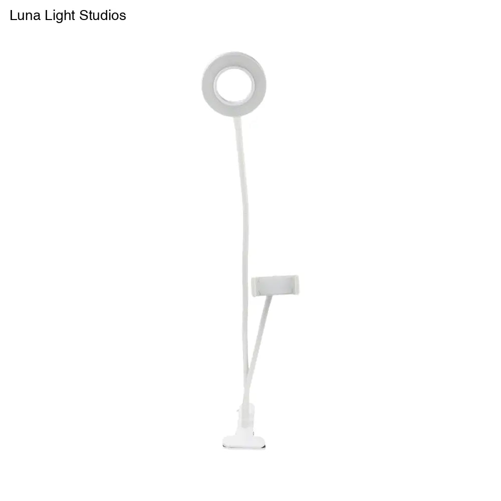 Sleek Metal Round Usb Mirror Lamp With Portable Led Fill Lighting And Flexible Arm Simplicity