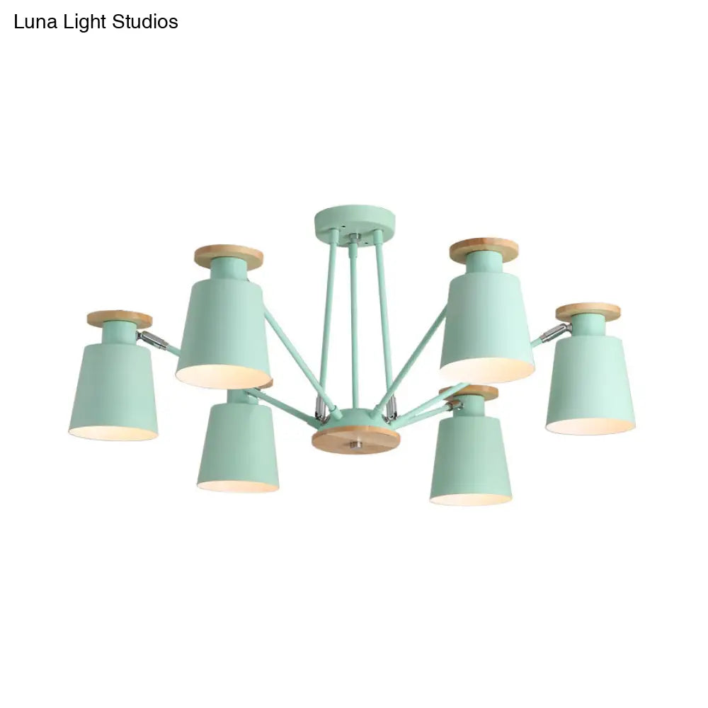Sleek Nordic Metal Pendant Light With Rotatable Bucket Shade - Ideal For Living Room Ambiance