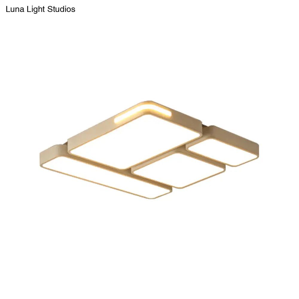 Sleek Rectangular Led Ceiling Light - Acrylic Slim Design In Black/White Ideal For Study Room