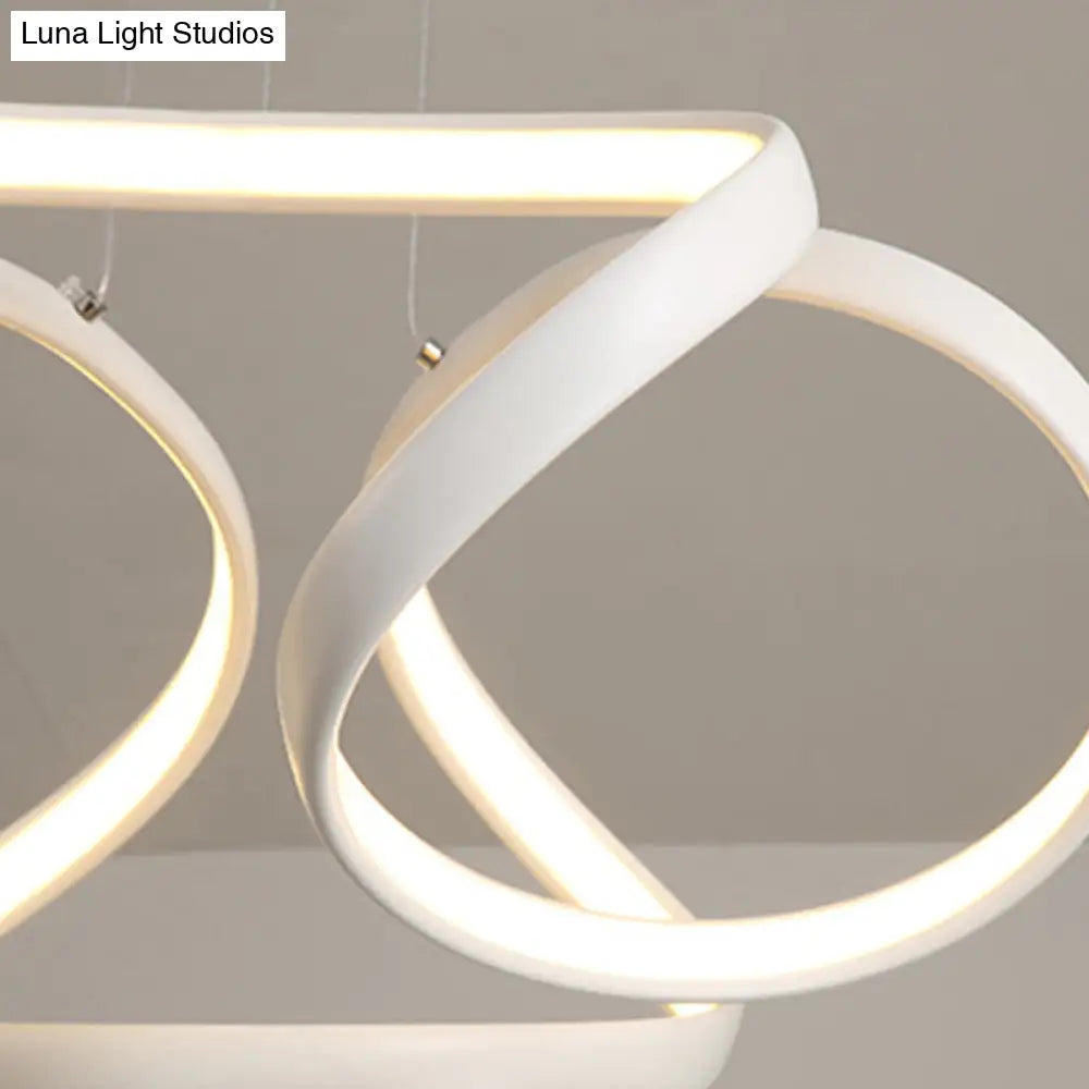 Sleek Spiral Acrylic Chandelier Pendant With Warm/White Light - Single Suspension Lamp