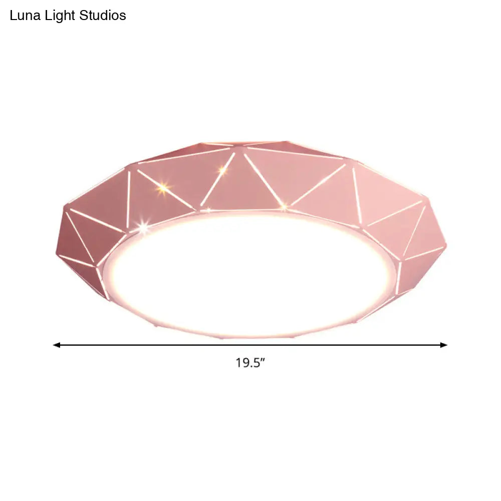 Sleek Ufo Girl Bedroom Led Ceiling Light - Acrylic Metal Nordic Flushmount