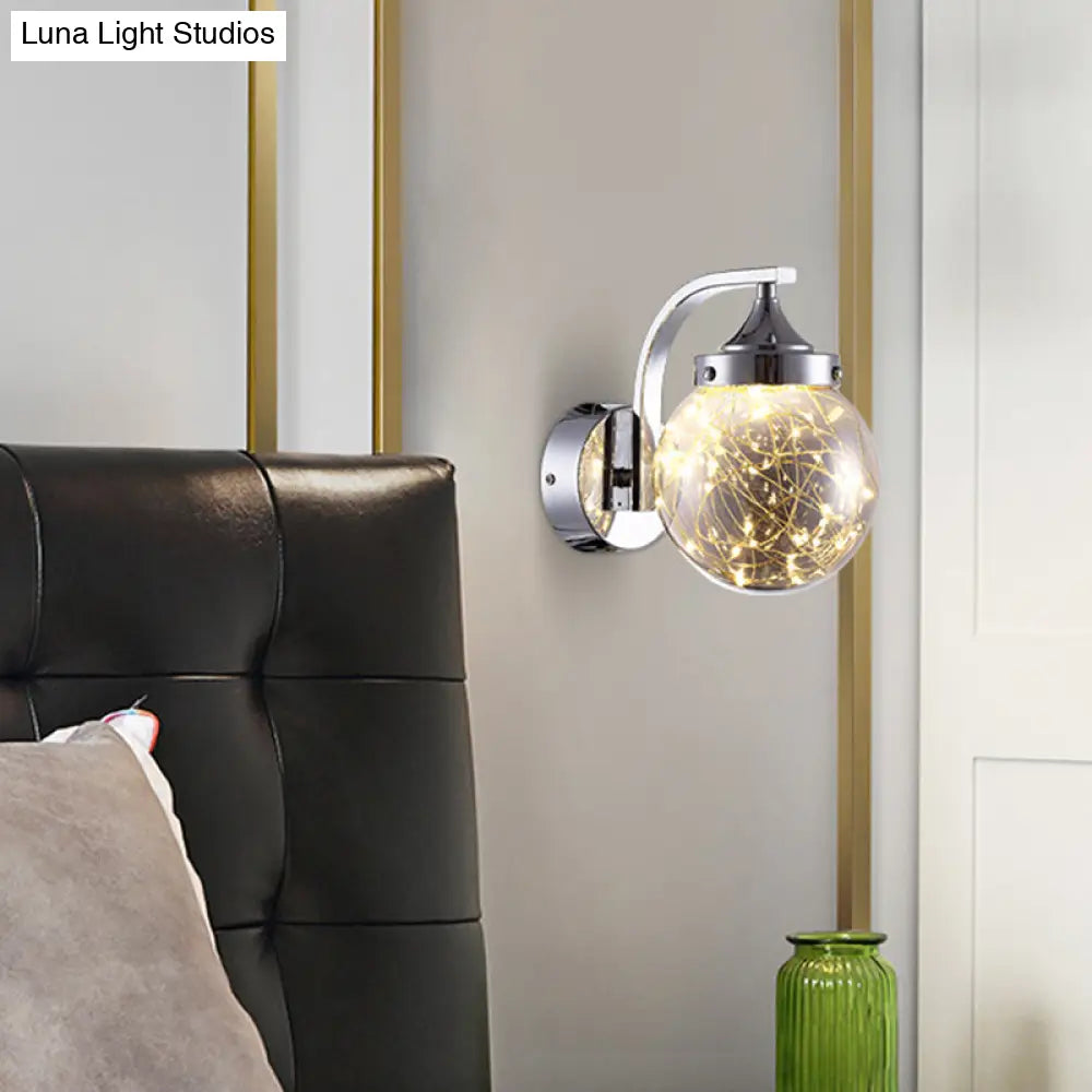 Spherical Star Lamp: Creative Wall Sconce For Warm Bedroom Ambiance