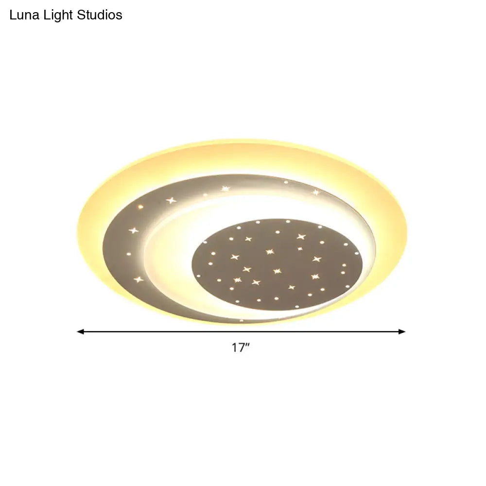 Starlit Acrylic Crescent Led Ceiling Light: A Romantic Flushmount For Girls’ Bedroom