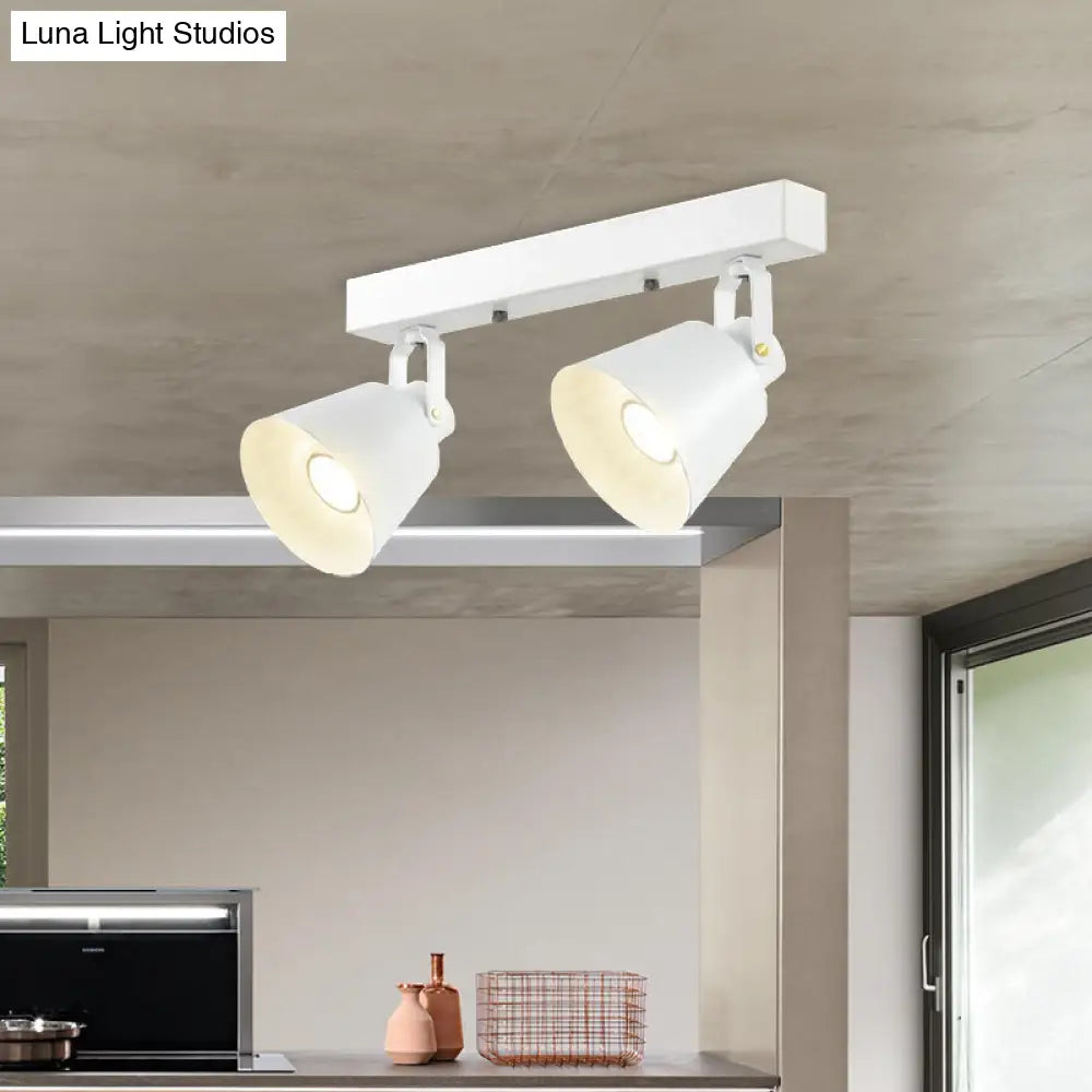 Stylish Bucket Ceiling Light Fixture - Rotatable Semi Flush Mount Lighting With 2/3/4 Lights
