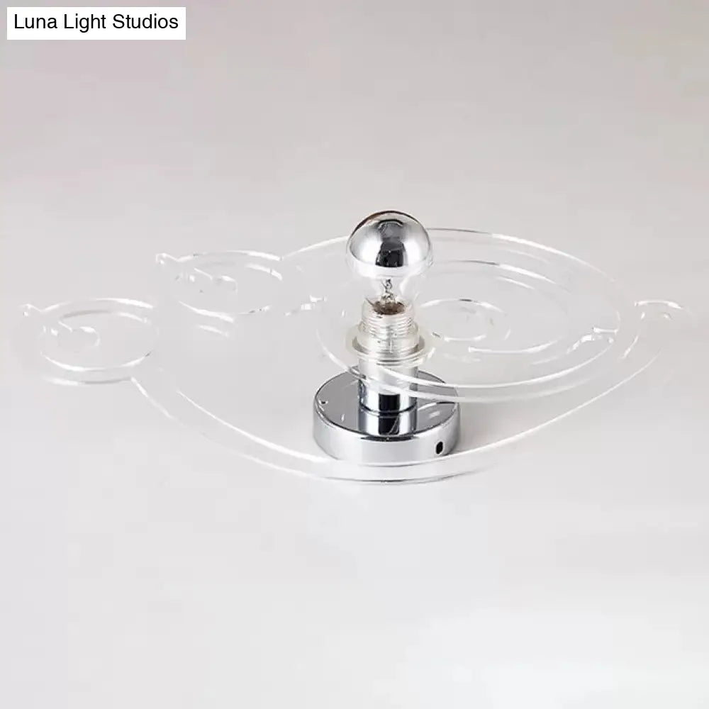 Stylish Metal Wall Sconce For Study Room Or Childs Bedroom With Single Light