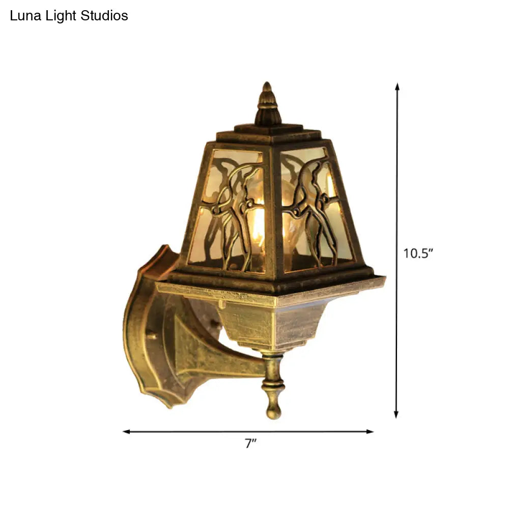 Swallow Farmhouse Sconce Lighting - 1-Head Metallic Wall Mount Lamp In Brass