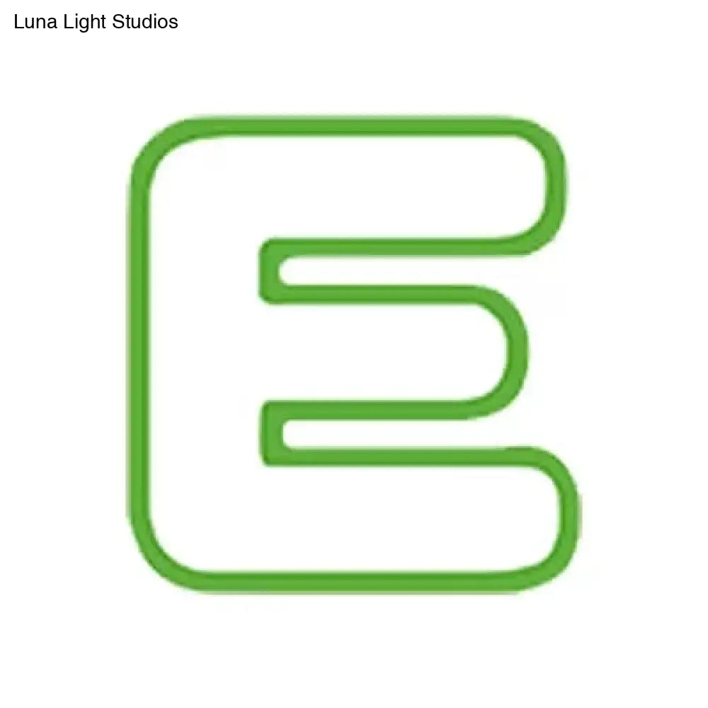 Sweet Letter Led Ceiling Light: Candy-Colored Acrylic Flush Fixture For Girls Green / 12 Warm