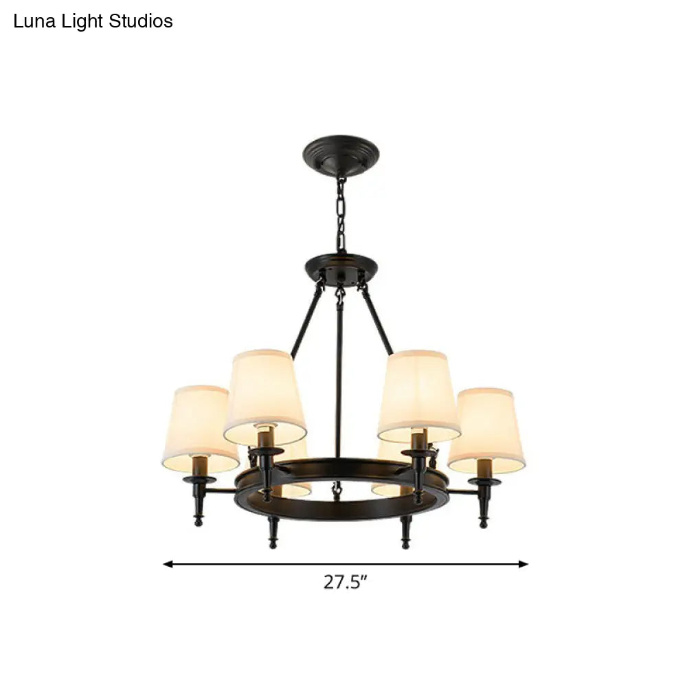 Tapered Fabric Chandelier Ceiling Lamp For Living Room