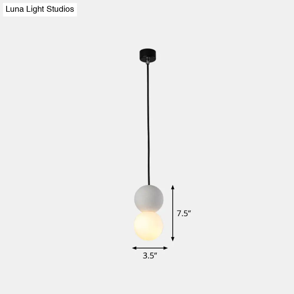 Terrazzo Gourd Hanging Lamp - Opal Glass Shade 1-Light Bar Pendant Lighting