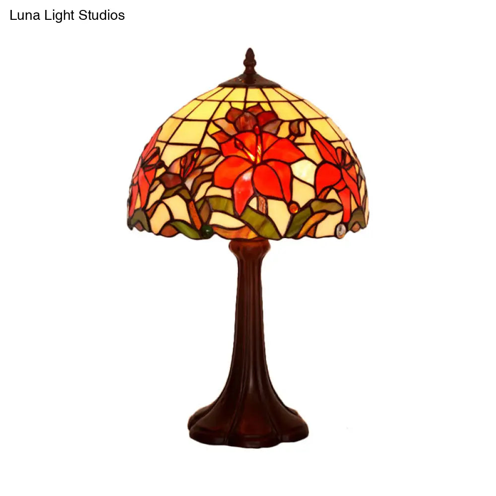 Tiffany Handcrafted Art Glass Floral Coffee Table Lamp With Dome Shade
Note: Seo Is Still Important