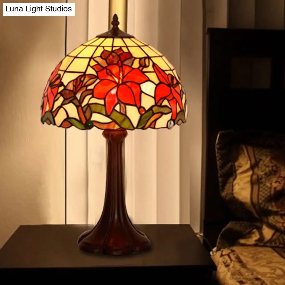 Tiffany Handcrafted Art Glass Floral Coffee Table Lamp With Dome Shade
Note: Seo Is Still Important