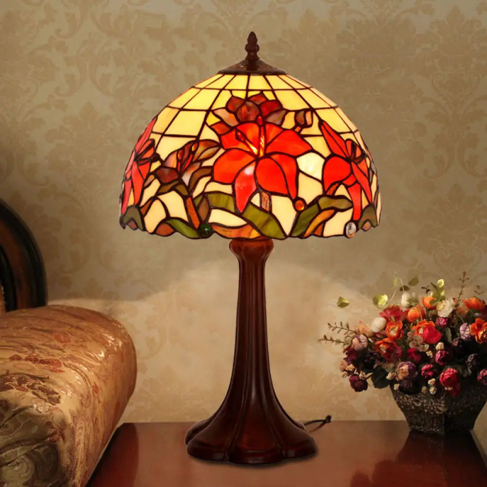 Tiffany Handcrafted Art Glass Floral Coffee Table Lamp With Dome Shade
Note: Seo Is Still Important