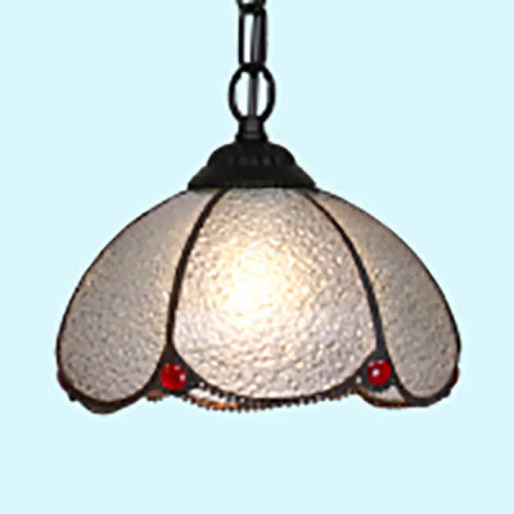 Tiffany Style Bulb Ceiling Lamp - Black/Blue Pendant Light For Living Room With Handcrafted Clear