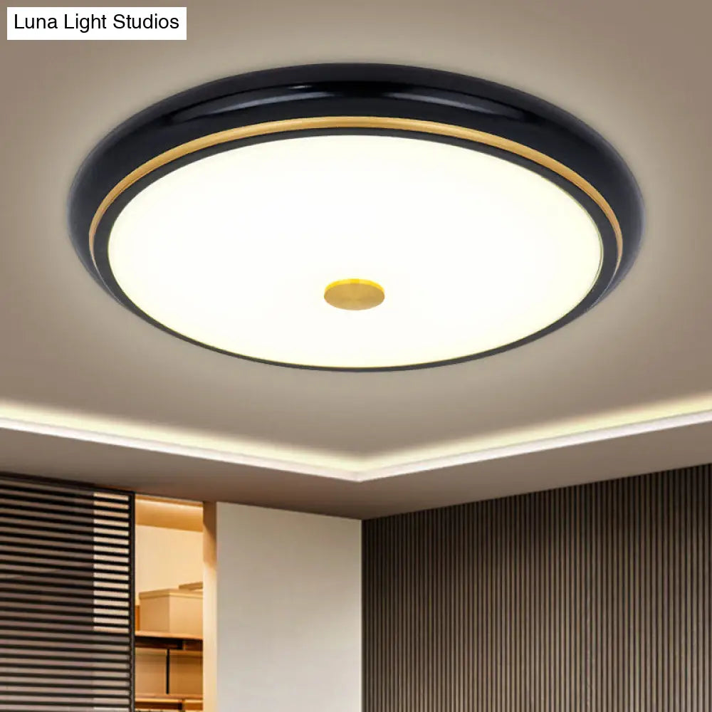 Traditional Circular Led Flush Mount Ceiling Light Fixture - 13’/16’/19.5’ Wide Black/Gold