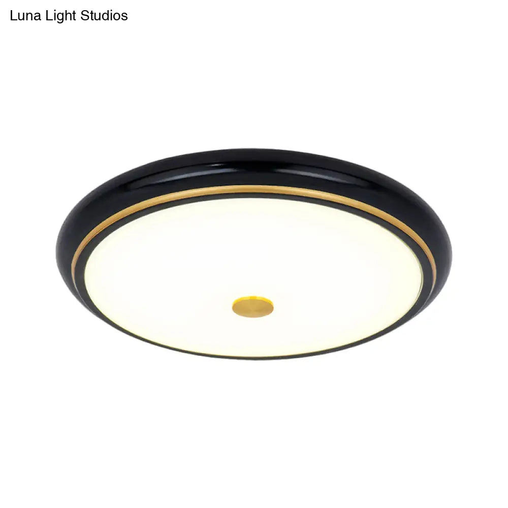 Traditional Circular Led Flush Mount Ceiling Light Fixture - 13’/16’/19.5’ Wide Black/Gold