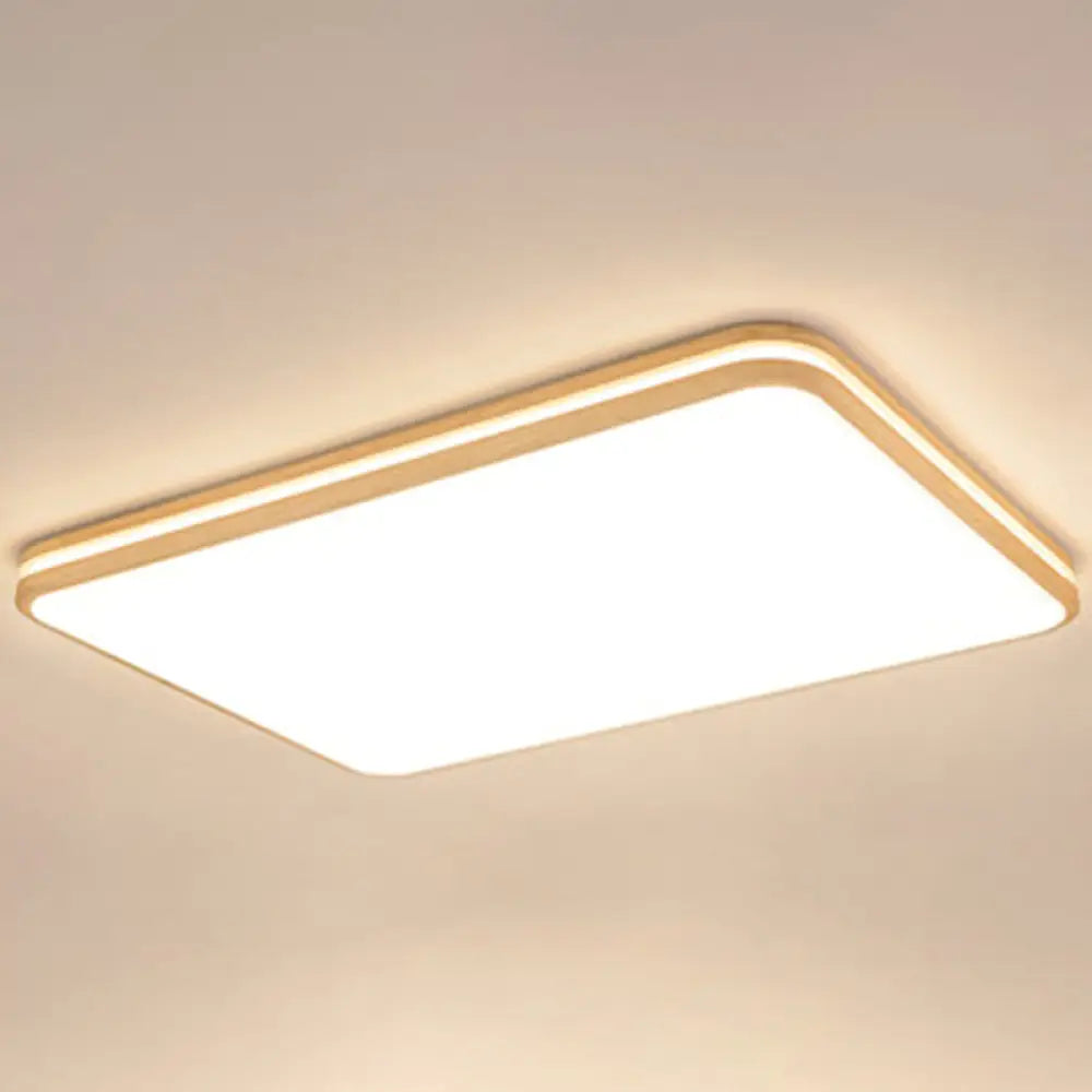 Ultra - Contemporary Integrated Led Semi Flush Ceiling Mount Chandelier For Bedroom Wood / 23.5’