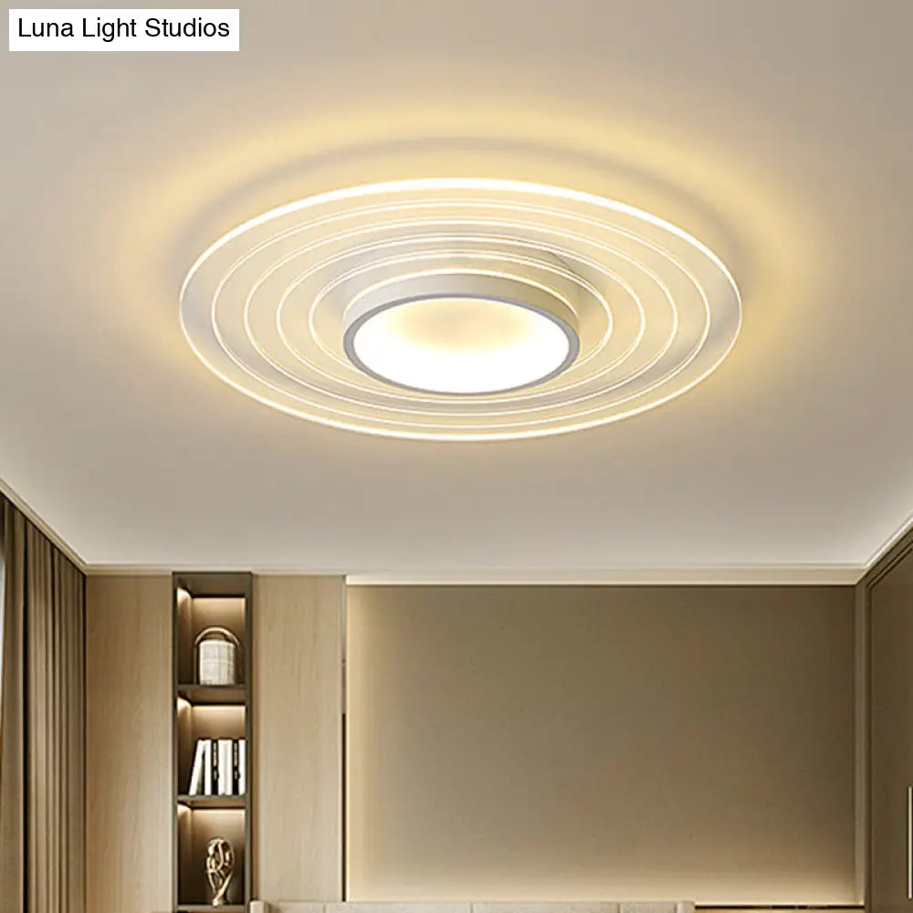 Ultra-Thin Disk Flushmount Led Acrylic Flush Lighting 16.5/20.5/24.5 - White In Warm/White Light