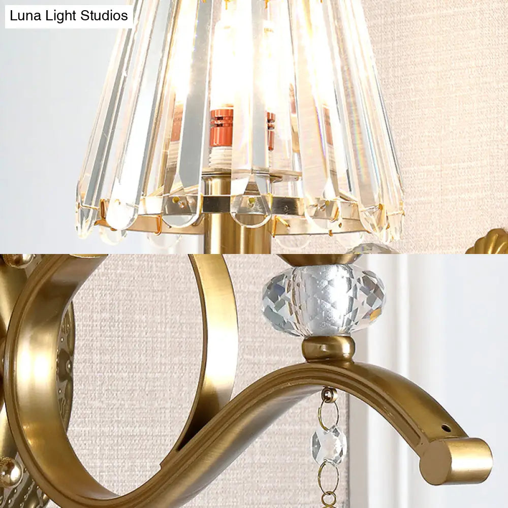 Vintage Brass Cone Wall Sconce Light For Living Room - Traditional Lighting (1/2 Heads)