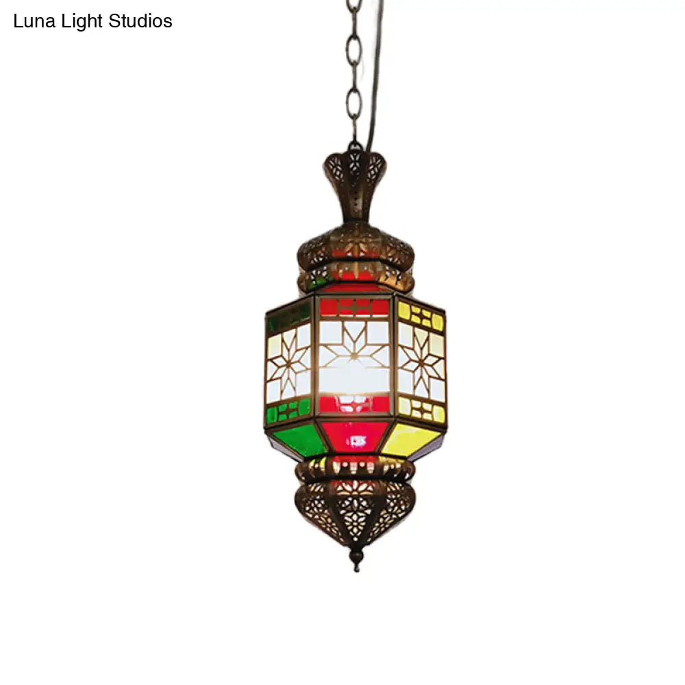 Vintage Bronze 1-Light Hanging Ceiling Pendant With Lantern Metal Shade