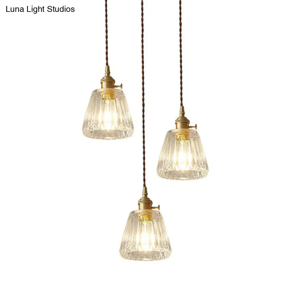 Vintage Clear Glass Hanging Lamp: Modern Tapered Design Ideal For Restaurants - Single-Bulb Pendant