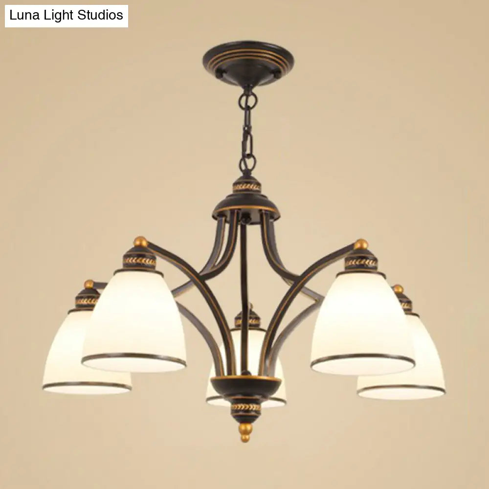 Vintage Frosted Glass Chandelier Pendant Light For Living Room Decor
