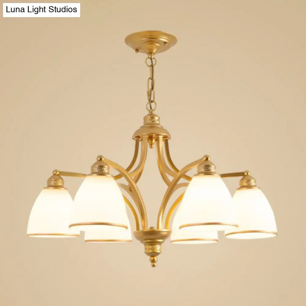 Vintage Frosted Glass Chandelier Pendant Light For Living Room Decor