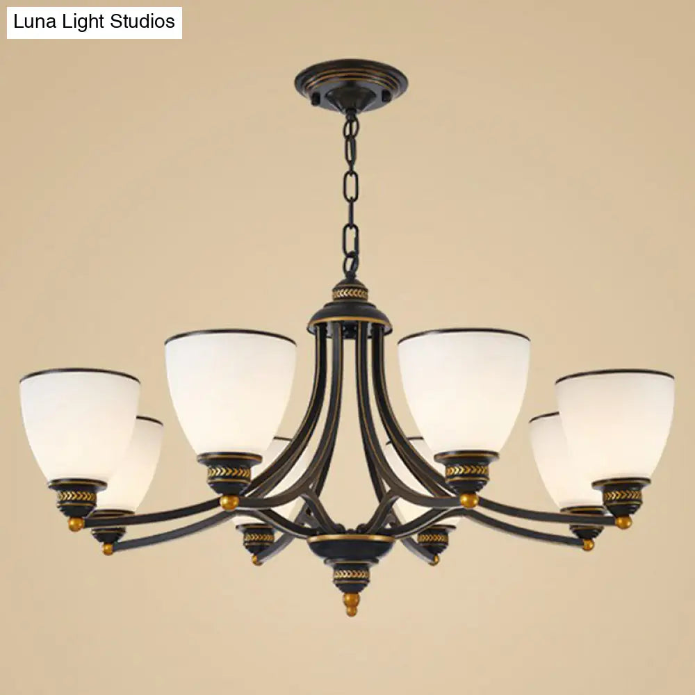 Vintage Frosted Glass Chandelier Pendant Light For Living Room Decor
