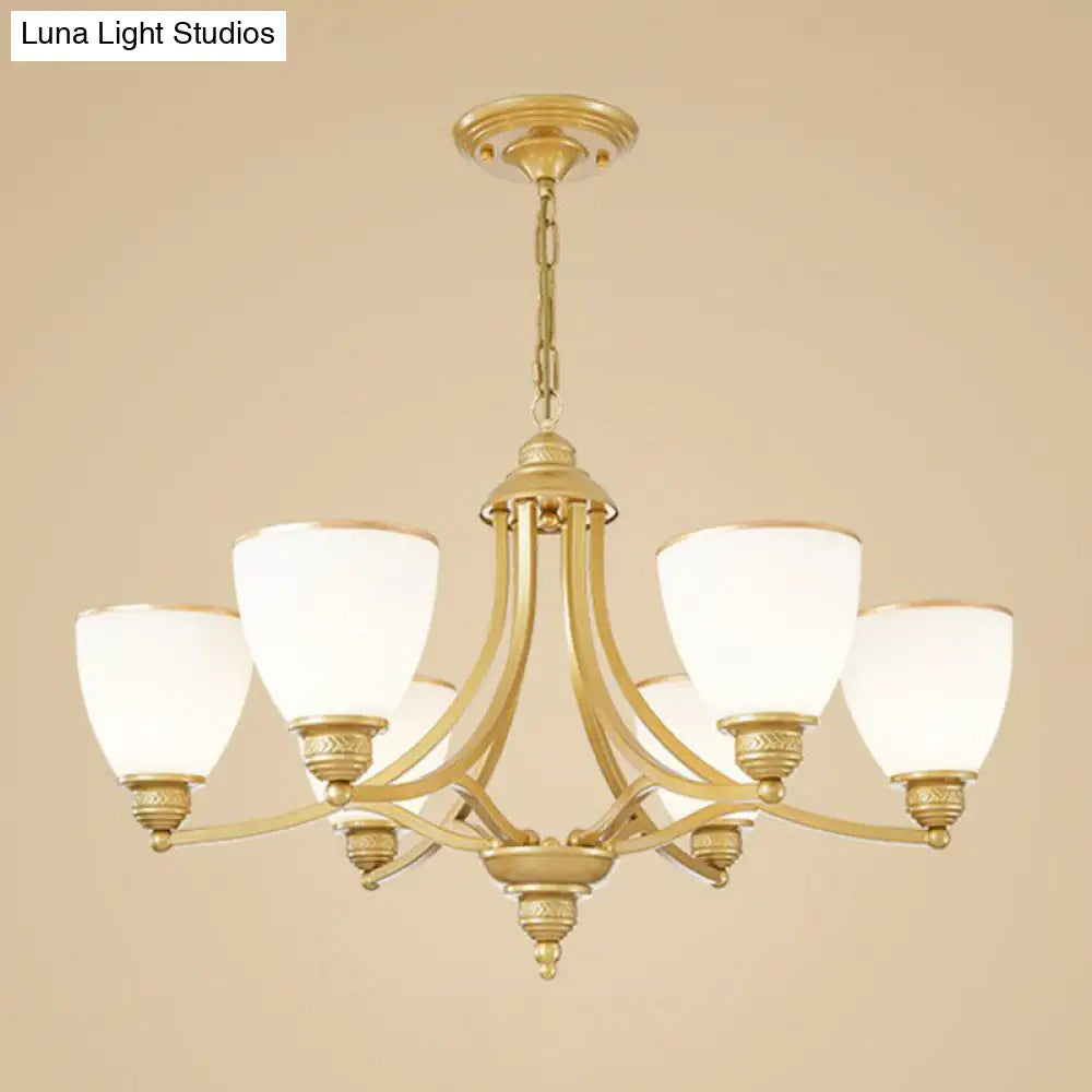 Vintage Frosted Glass Chandelier Pendant Light For Living Room Decor