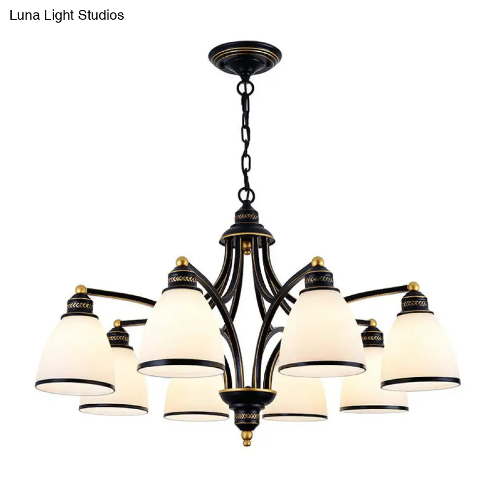 Vintage Frosted Glass Chandelier Pendant Light For Living Room Decor