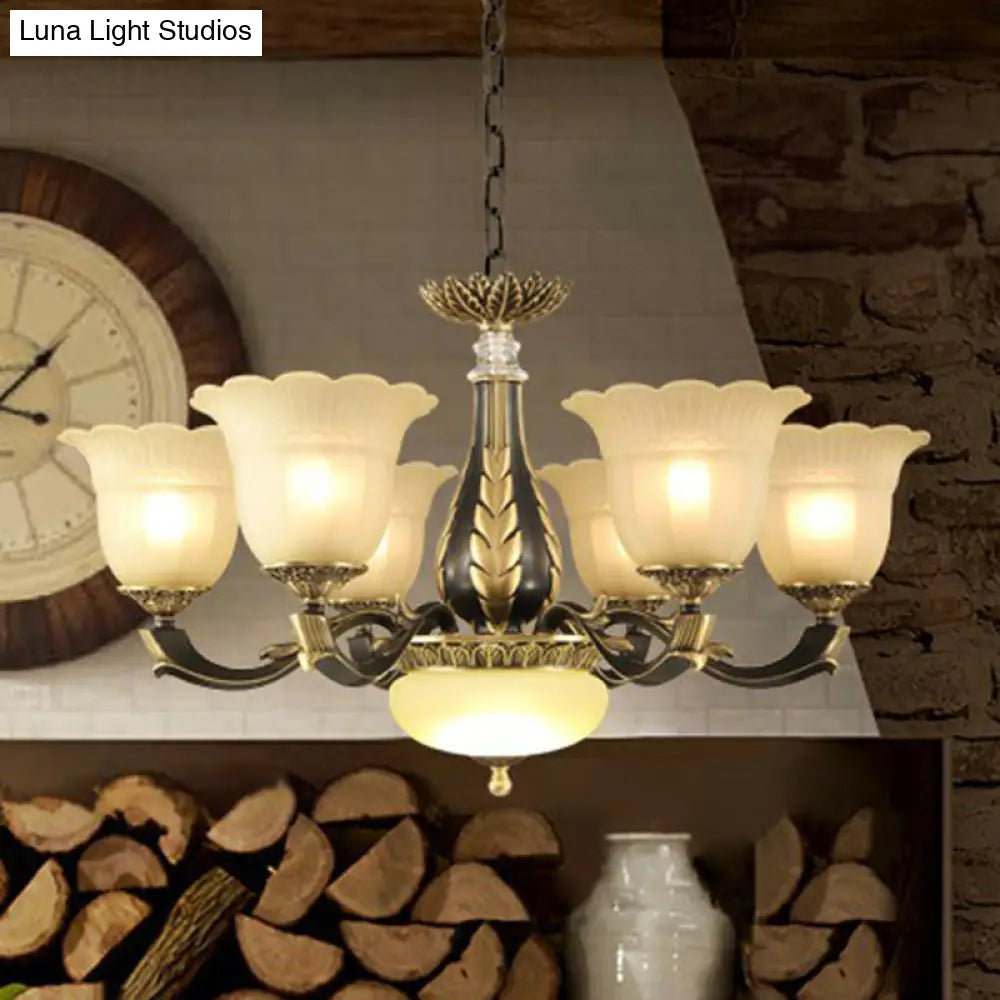 Vintage Gold-Black Chandelier Pendant Light For Dining Room Decor