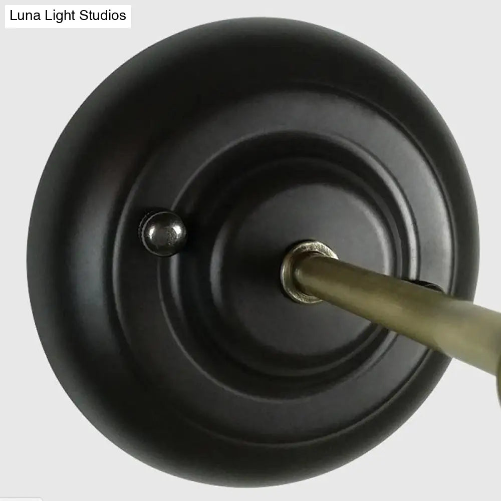Vintage Iron Bronze Wall Light Sconce - Saucer Shade 1-Bulb Stylish Mounted Lamp For Farmhouse