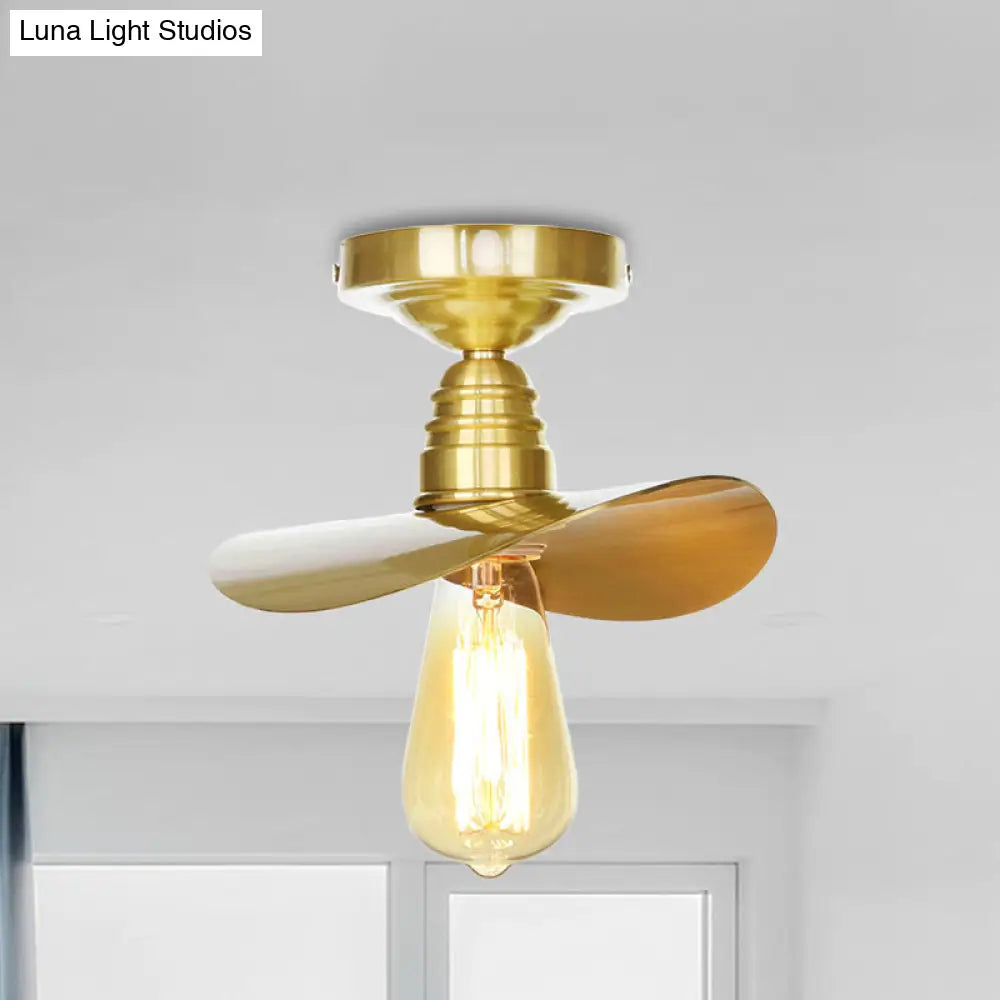 Vintage Waveforms/Scalloped Shade Semi Flush Ceiling Light - Brass Finish 8’/9.5’ W Metal Fixture