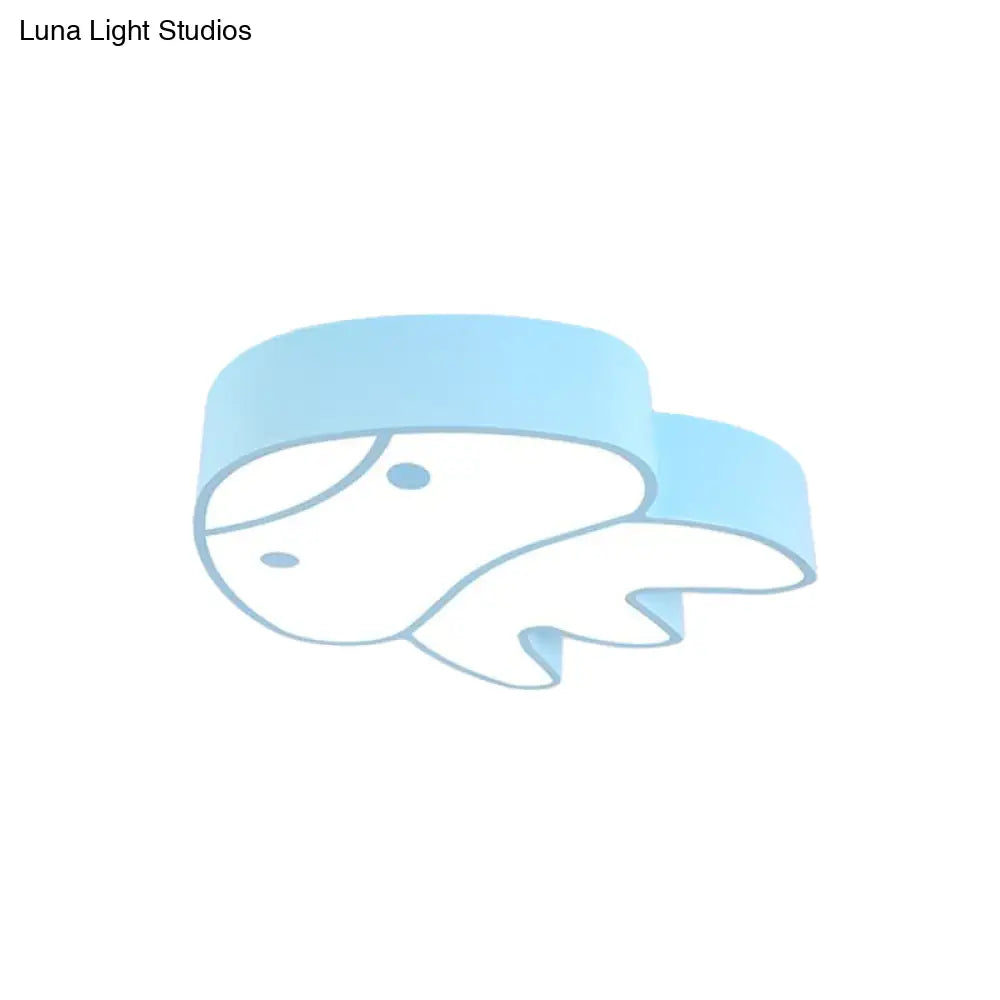 Whimsical Jellyfish Flush Ceiling Light For Kids’ Bedchamber - Led Acrylic Mount Lighting In