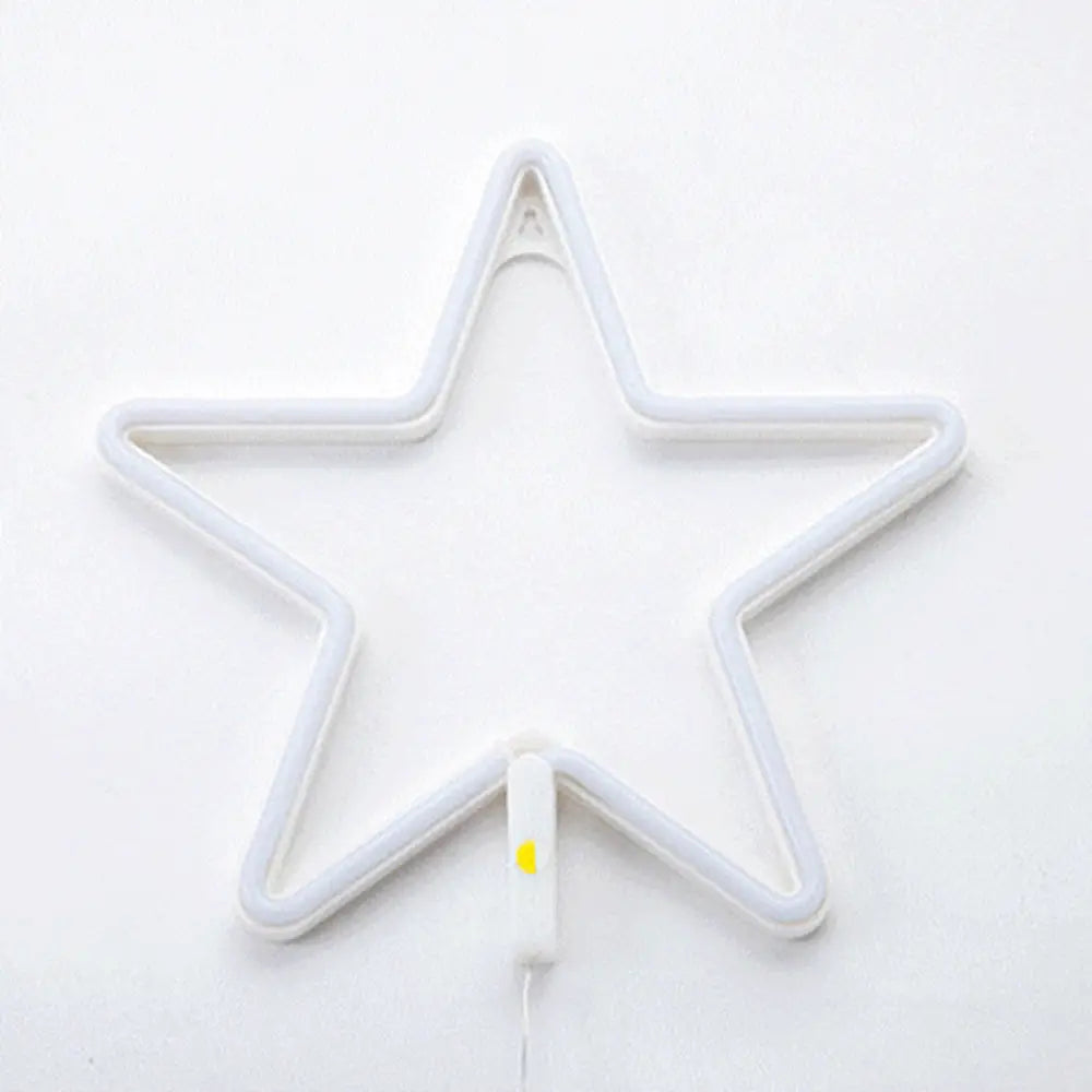 White Cartoon Shaped Led Nightstand Lamp Plastic Decorative Table Lighting For Bedrooms