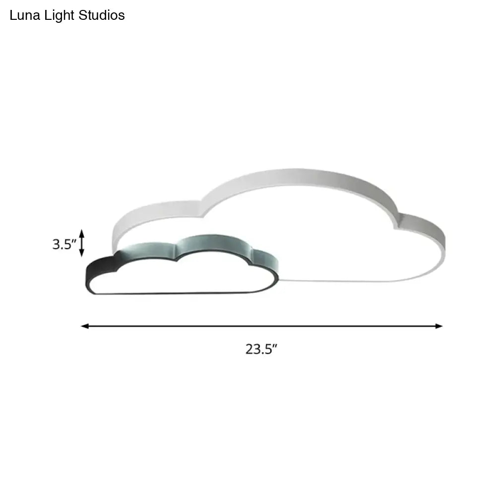 White Flush Mount Sky View Ceiling Lamp For Child Bedroom