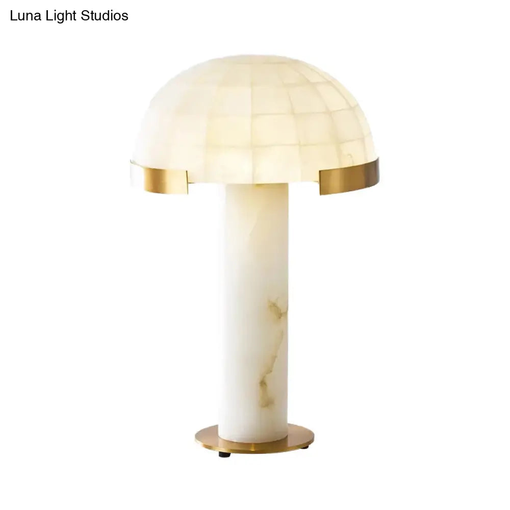 White Marble Domed 1-Head Modern Task Reading Light For Bedside