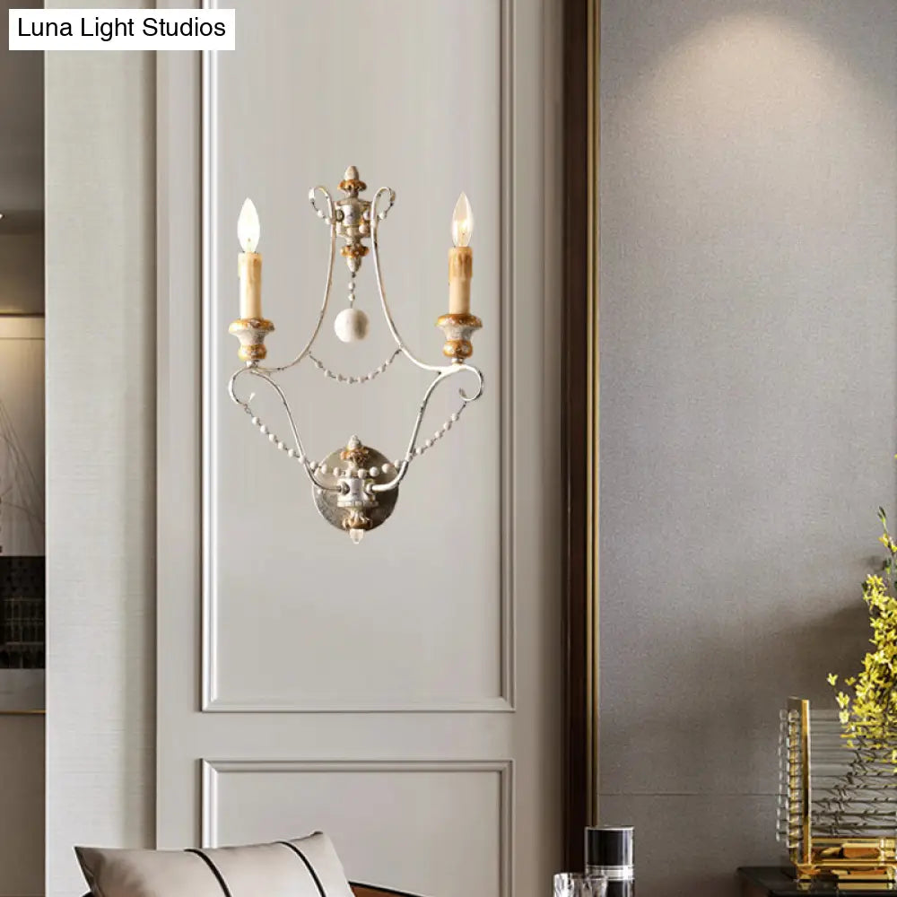 White Traditional-Style Wood Candelabra Wall Sconce - 2-Light Lighting Idea 7/13/14 Wide